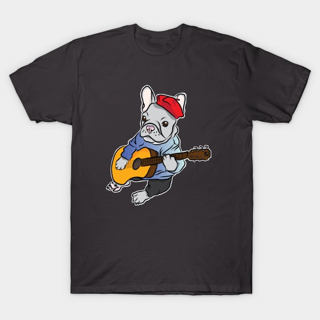 Singing French Bulldog T-Shirt by AltTabStudio